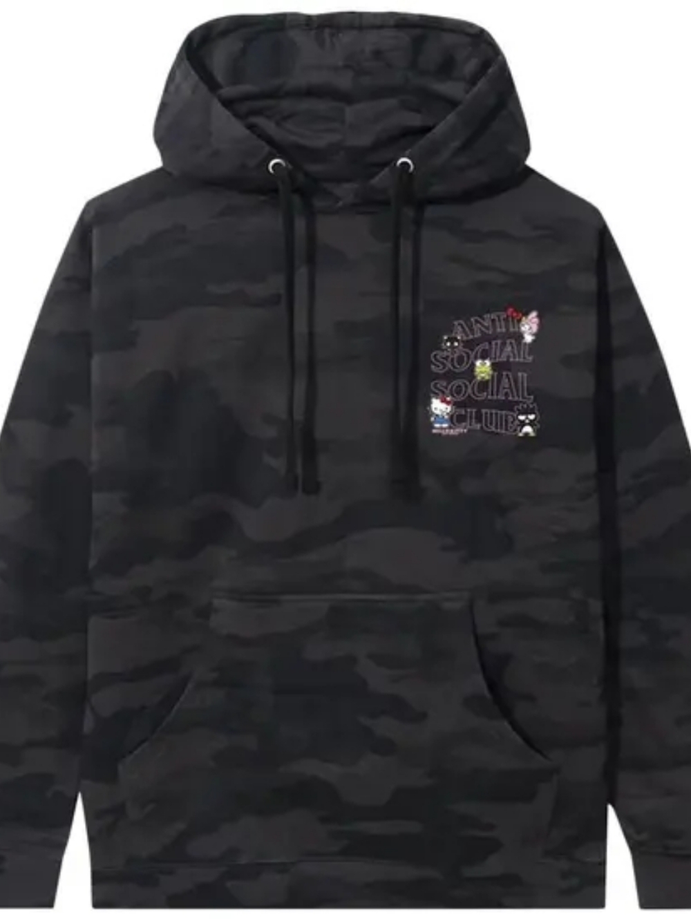 NWT Anti Social Social Club x Hello Kitty And Friends Hoodie 'Black‎ Camo' Small